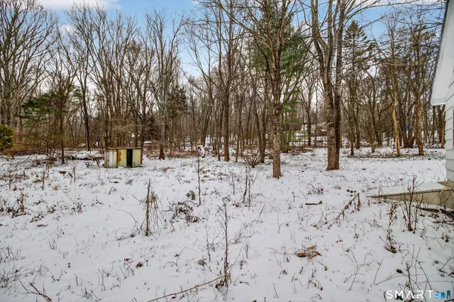 a view of snow on the road
