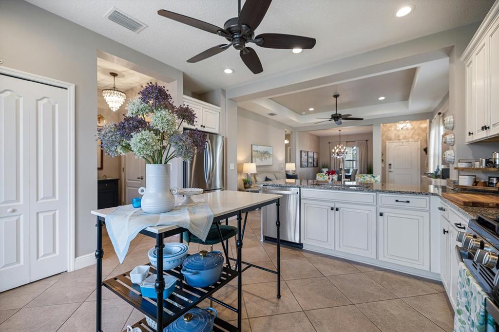 208 Brienza Loop Nokomis, FL 34275 - Photo 10 of 45 a view of a dining room with furniture and a chandelier fan