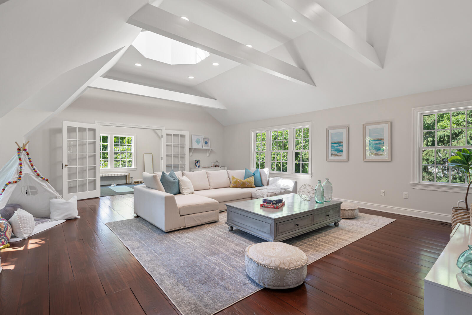 1446 Ponus Ridge Road New Canaan, CT 06840 - Photo 15 of 25 a living room with furniture and a large window