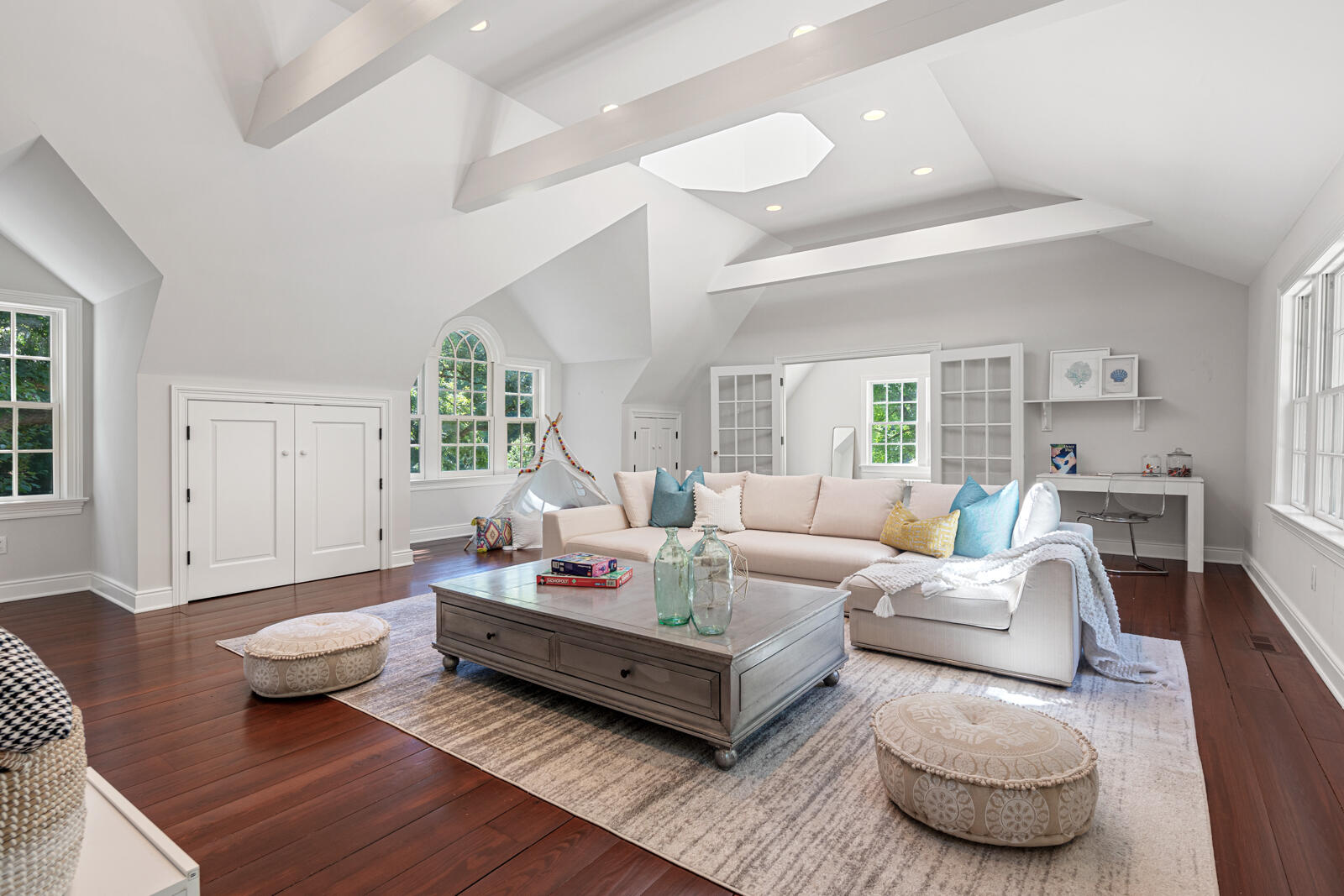 1446 Ponus Ridge Road New Canaan, CT 06840 - Photo 16 of 25 a living room with furniture and a large window