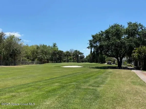 a view of outdoor space with trees all around