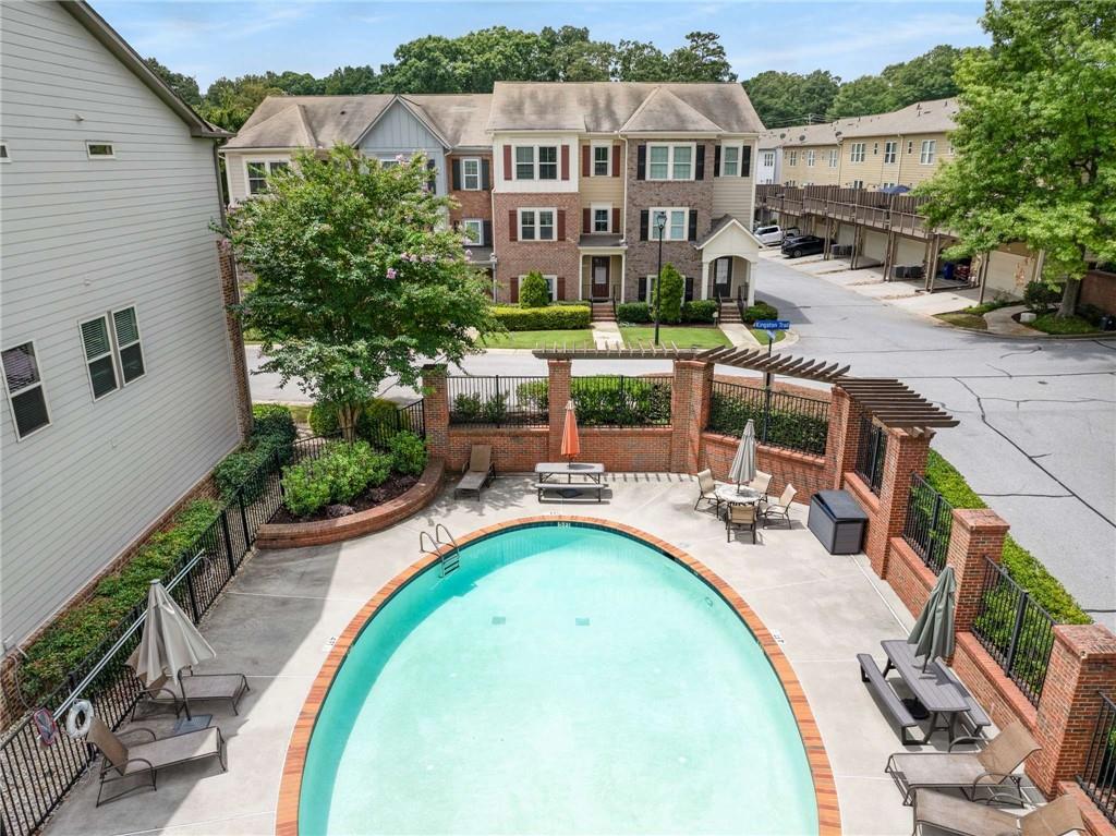 3084 Turman Circle Decatur, GA 30033 - Photo 32 of 36 an aerial view of a house with swimming pool garden and patio