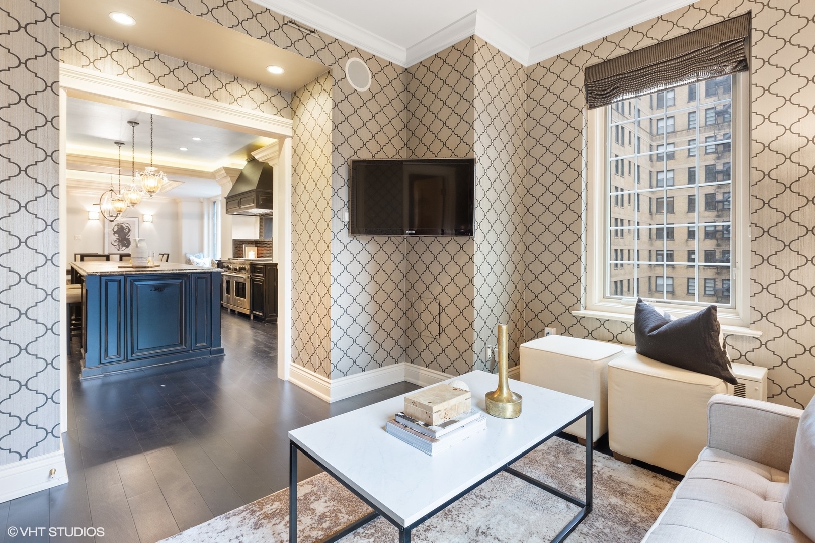 222 East Chestnut Street, Unit 8A Chicago, IL 60611 - Photo 12 of 41 a living room with furniture and a fireplace