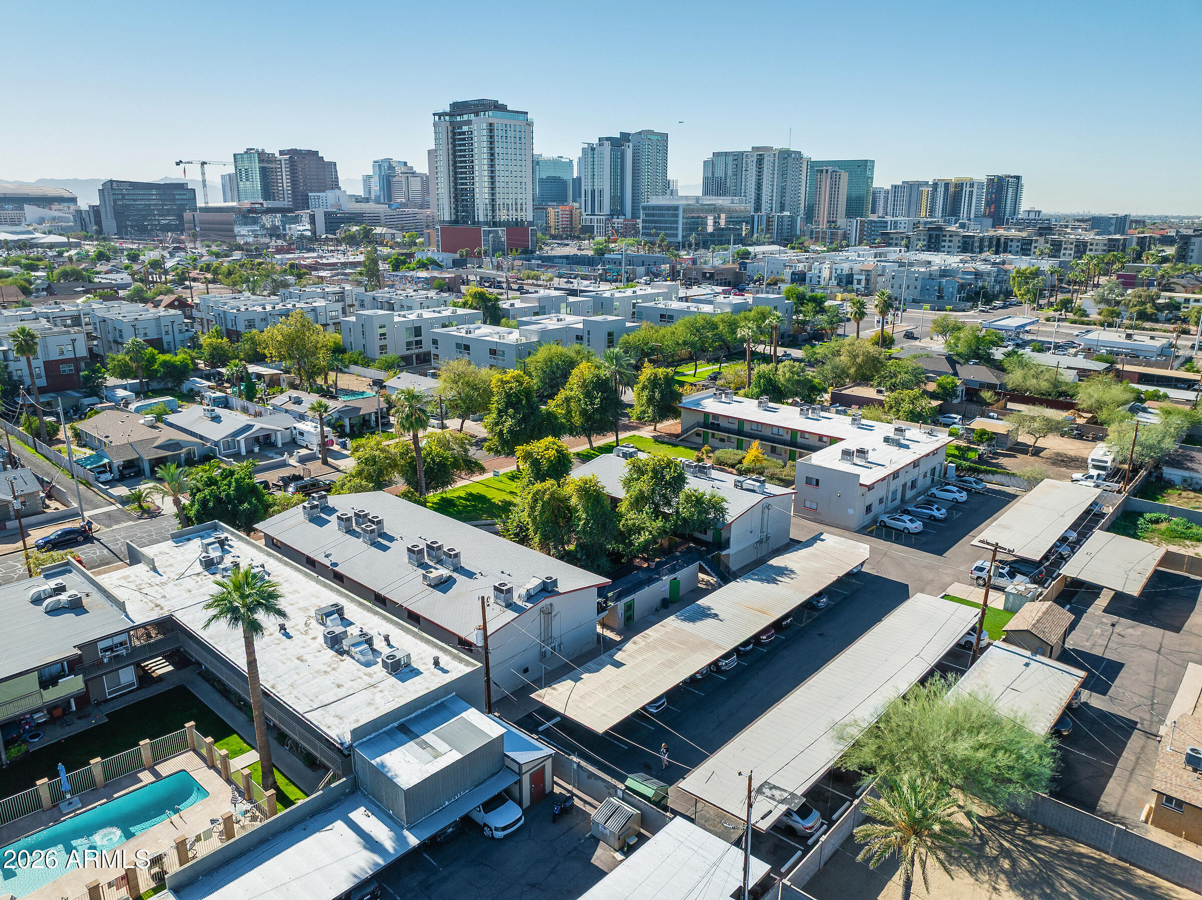 740 East Portland Street Phoenix, AZ 85006 - Photo 3 of 24 a view of a city with tall buildings