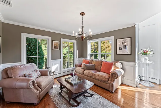 a view of a living room and a window