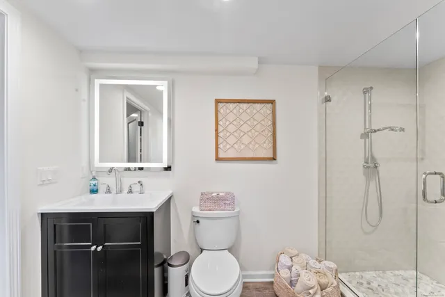 a bathroom with a shower