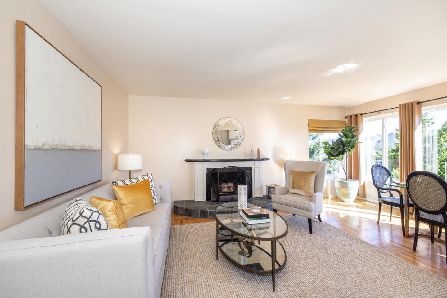 1420 Crespi Drive Pacifica, CA 94044 - Photo 38 of 48 a living room with furniture fireplace and a large window