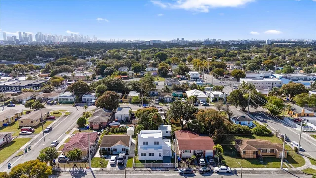 an aerial view of a city