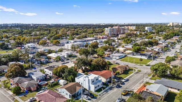 an aerial view of a city