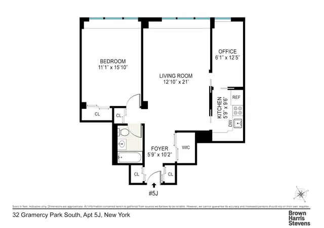 $950,000 | 32 Gramercy Park South, Unit 5J | Gramercy