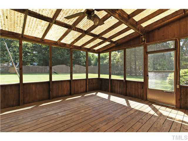 106 North King Charles Road Raleigh, NC 27610 - Photo 21 of 25 This Screened Porch Is A Wonderful Place to Enjoy Nature And The Outdoors While Being Protected From The Elements. The Space is 19.7x16.5 - Large Enough For A Dining Set And A Sitting Area!