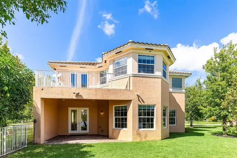 a view of a garden with a tree