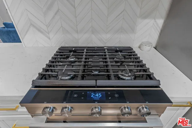 a close up of the stove top oven