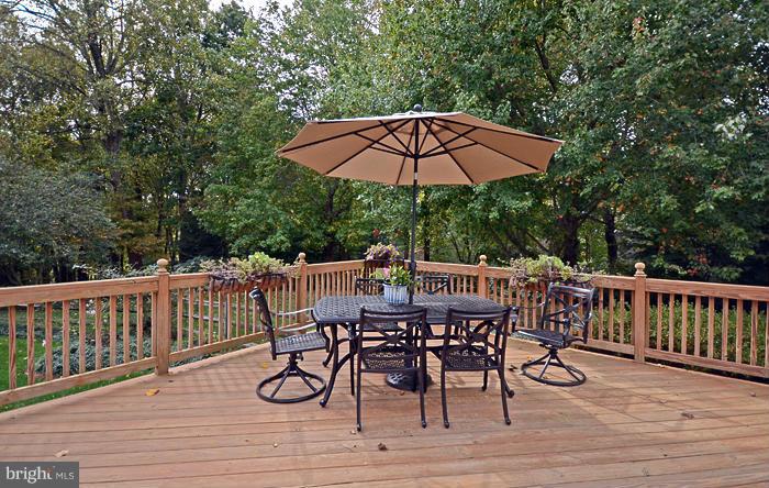 2415 Engle Road Fallston, MD 21047 - Photo 25 of 29 a view of deck with dinning table and chair under an umbrella