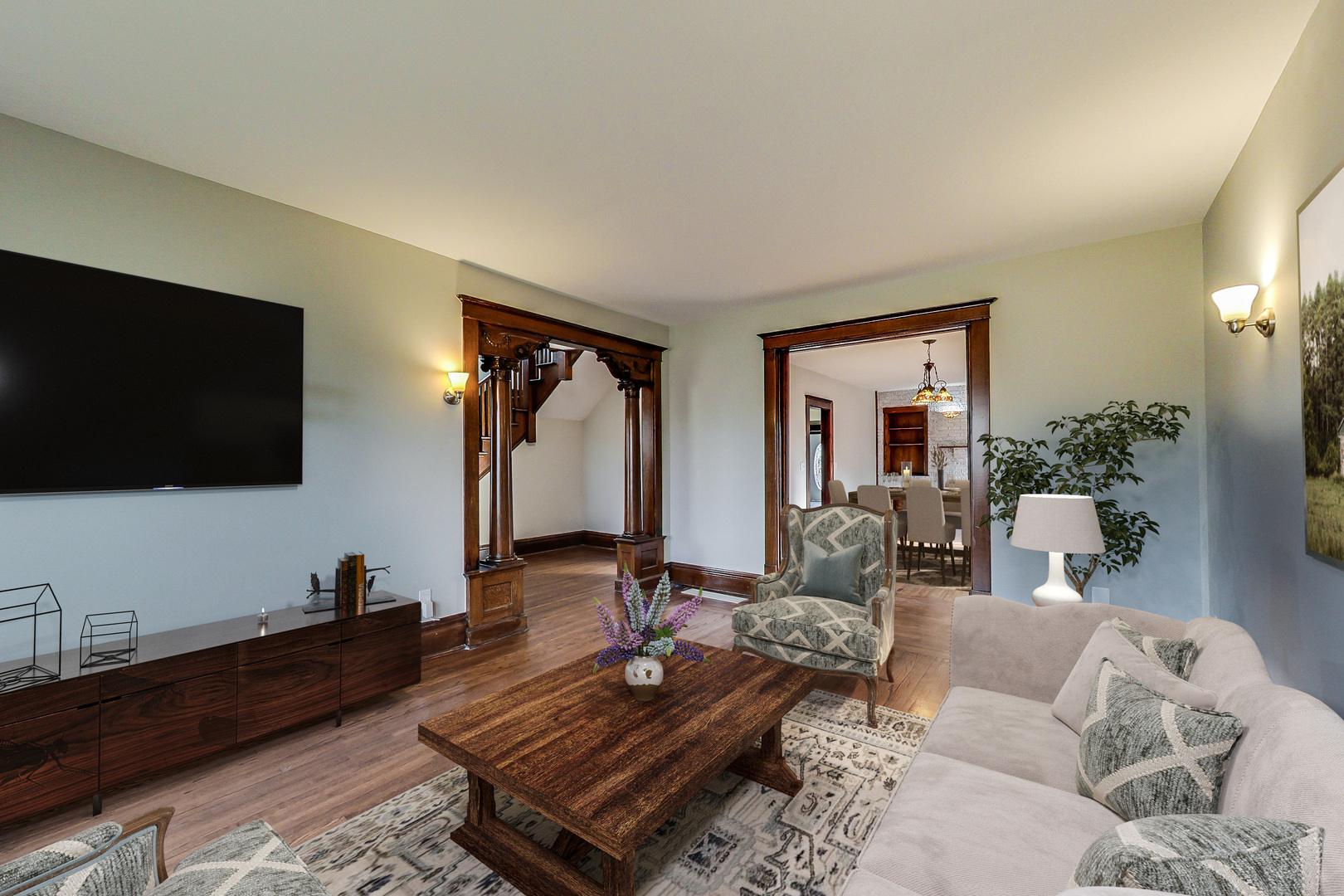 207 Center Road Frankfort, IL 60423 - Photo 6 of 41 a living room with furniture and a flat screen tv