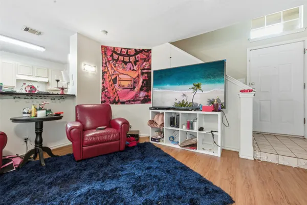 a room with furniture and a table