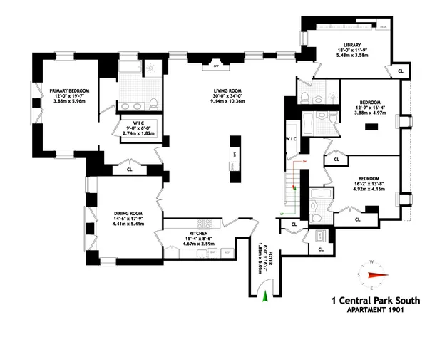 $12,750,000 | 1 Central Park South, Unit 1901 | Central Park South