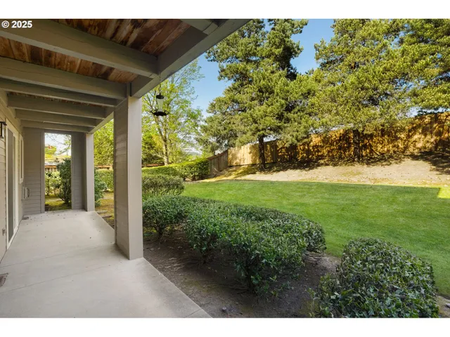 a view of a yard with an outdoor space