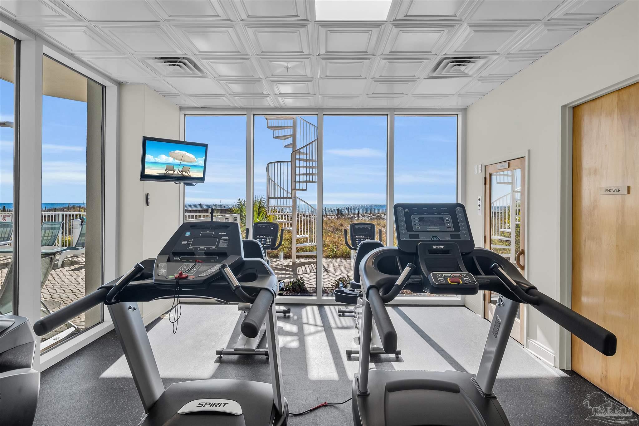 17361 Perdido Key Drive, Unit 1002W Perdido Key, FL 32507 - Photo 50 of 64 a view of a room with gym equipment
