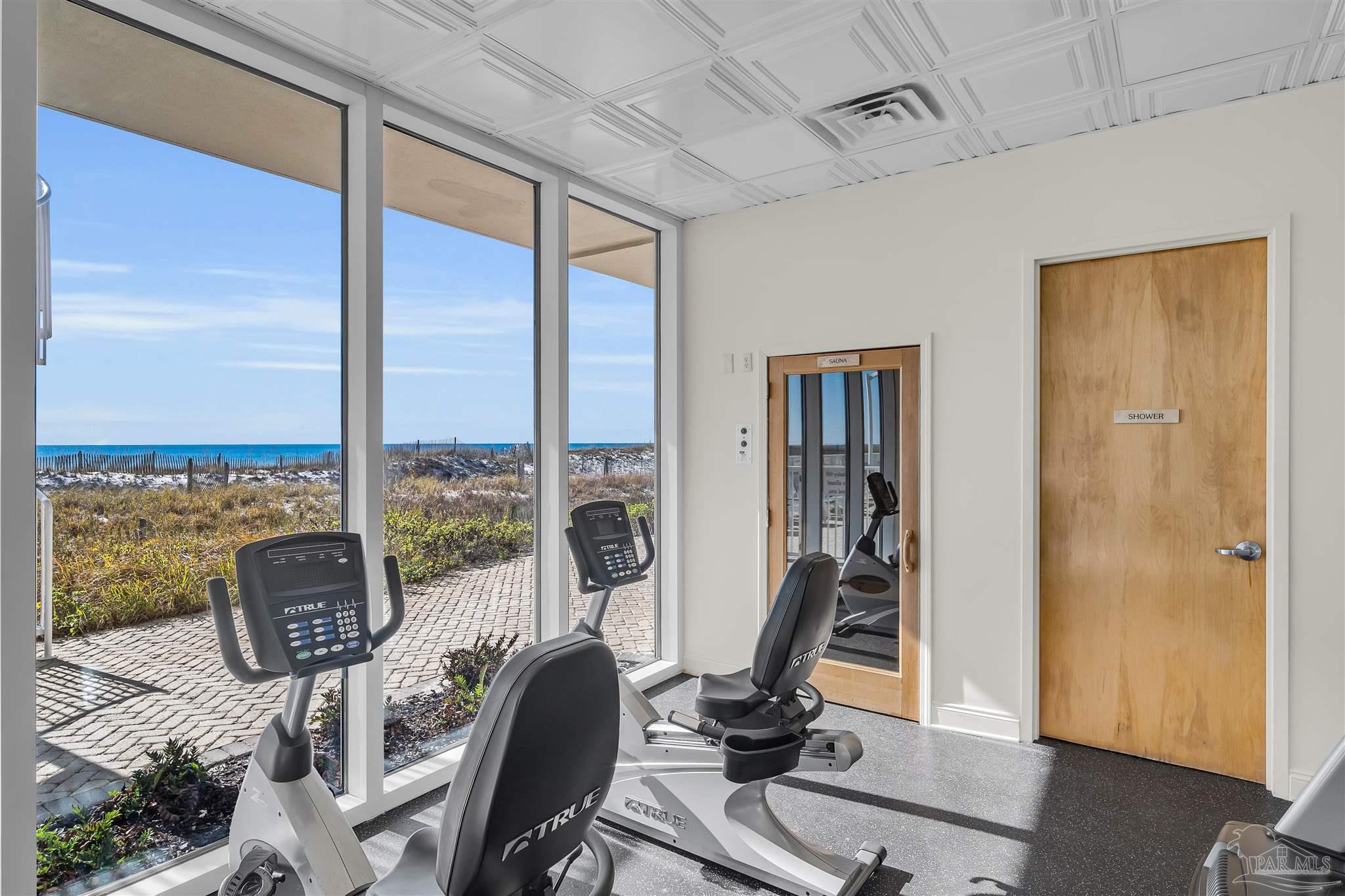 17361 Perdido Key Drive, Unit 1002W Perdido Key, FL 32507 - Photo 52 of 64 a view of a room with gym equipment