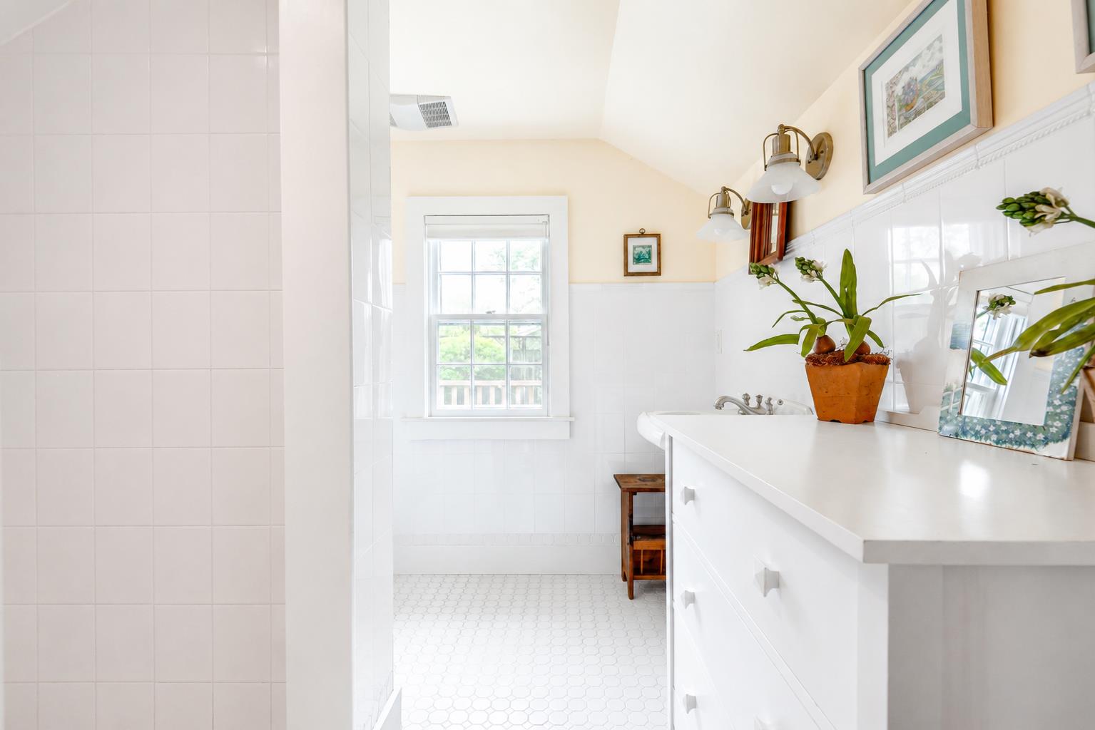 12 King Street Nantucket, MA 02554 - Photo 16 of 32 a kitchen with a sink a potted plant and a window