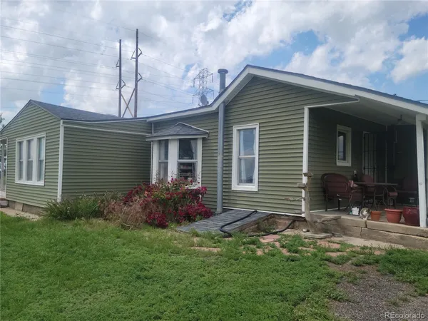 a front view of house with a garden