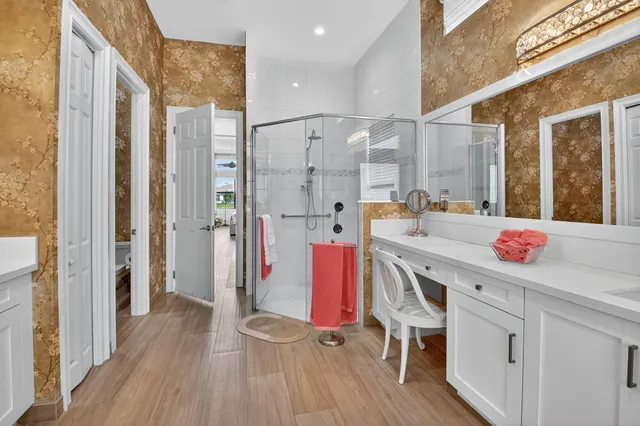 a view of outdoor space with swimming pool and lounge chair