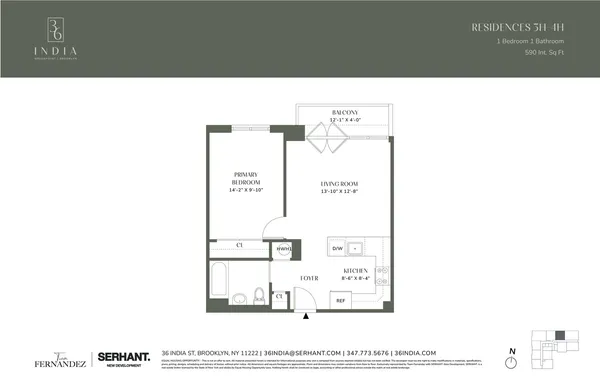 $4,500 | 36 India Street, Unit 3H | Greenpoint
