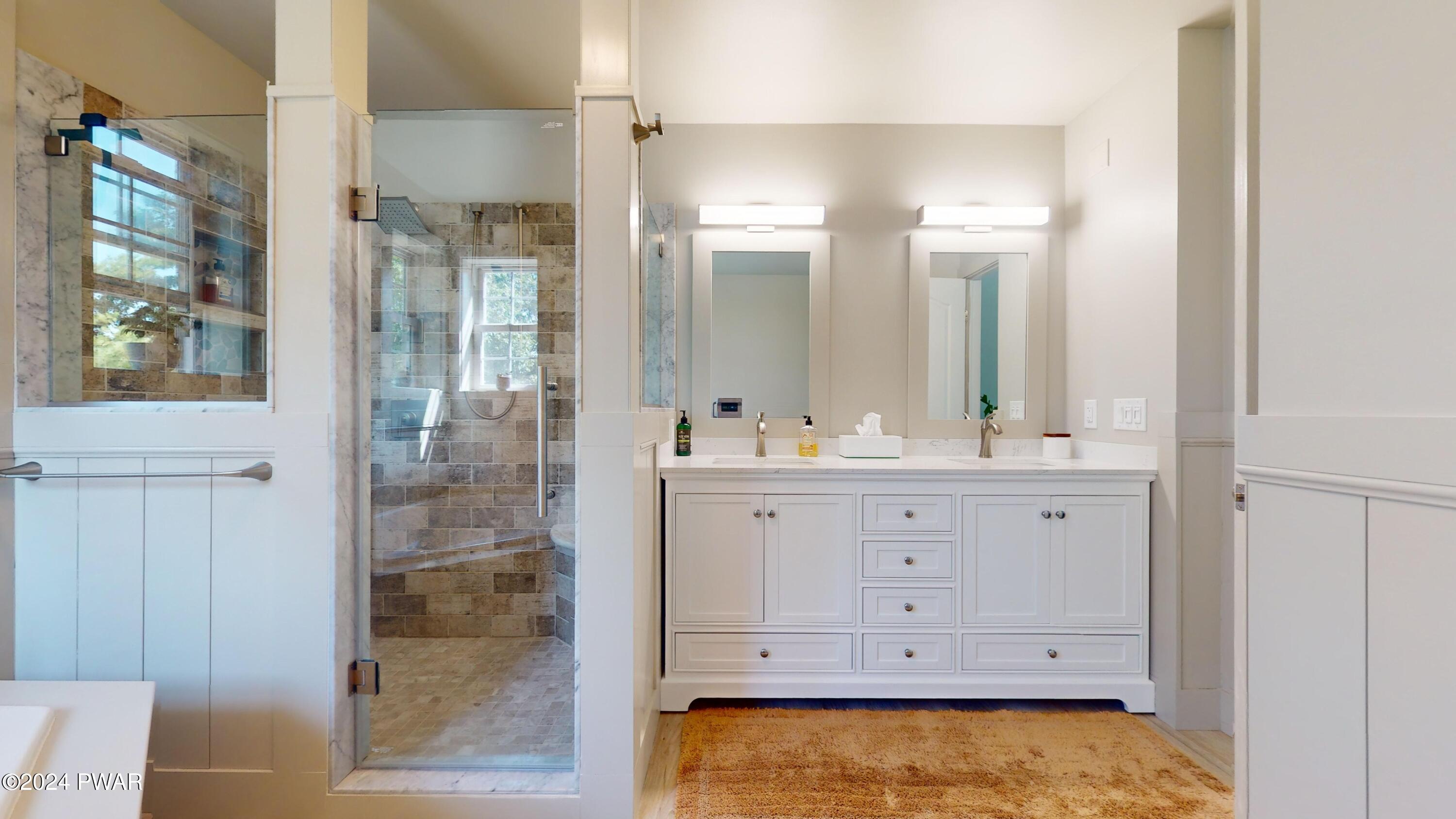 115 Mountain View Road Greeley, PA 18425 - Photo 35 of 68 Primary bath NEWLY renovated!