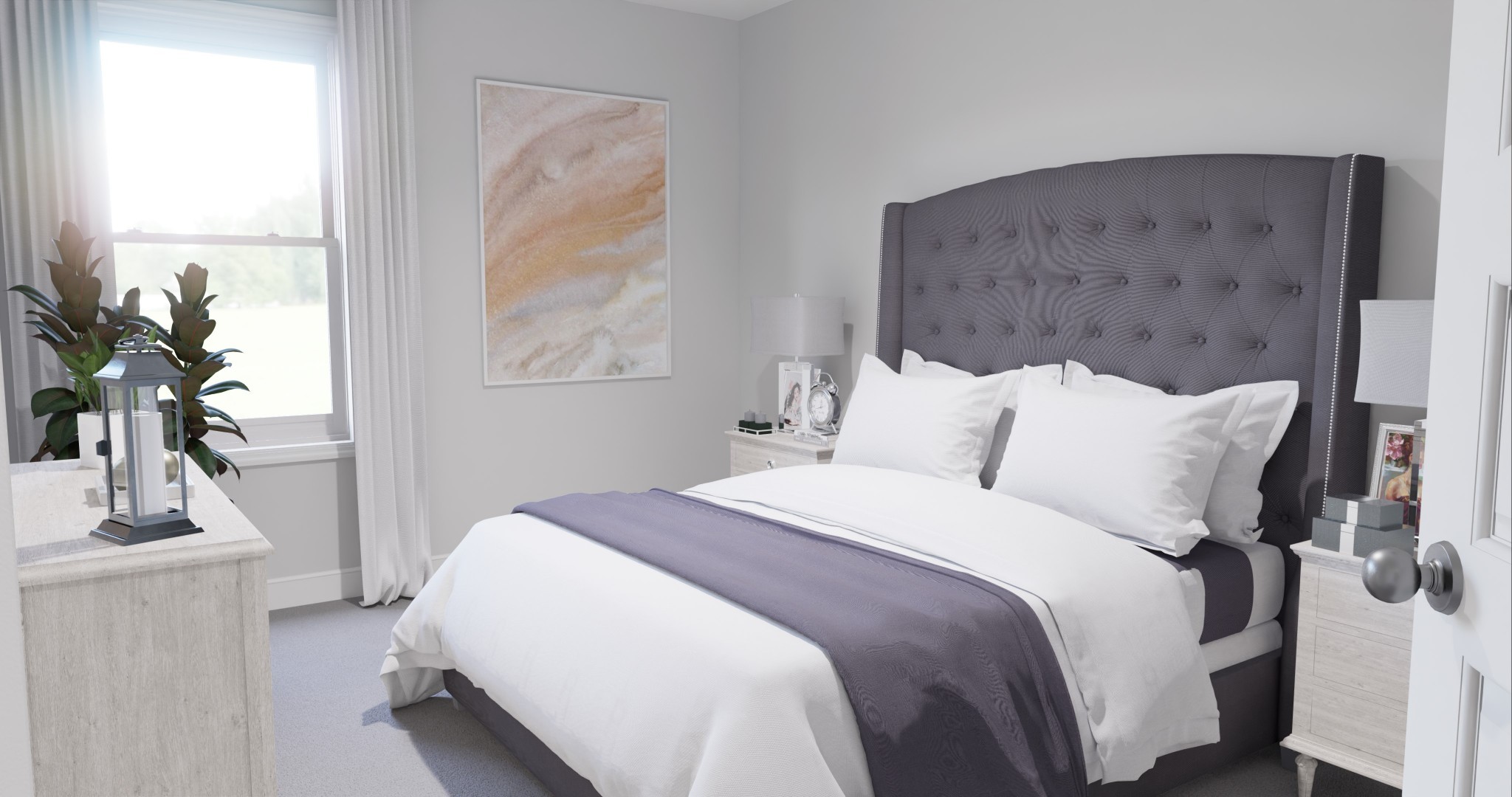 161 Rothwood Pvt Hendersonville, TN 37075 - Photo 17 of 29 a bedroom with bed a mirror and a potted plant