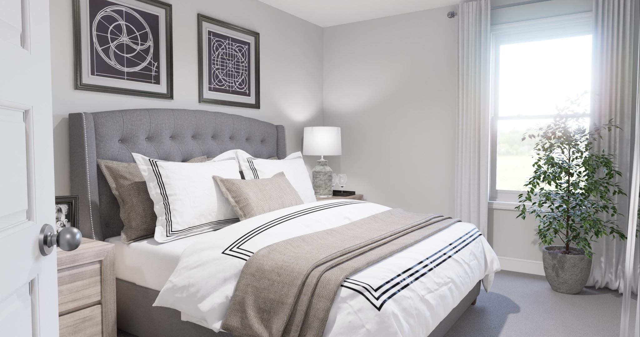 161 Rothwood Pvt Hendersonville, TN 37075 - Photo 20 of 29 a bedroom with a bed and a potted plant