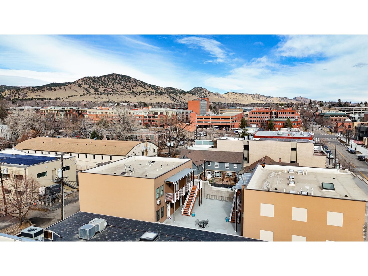 1715 15th Street, Unit 4 Boulder, CO 80302 - Photo 22 of 24 Aerial view looking towards north and Pearl Street mall