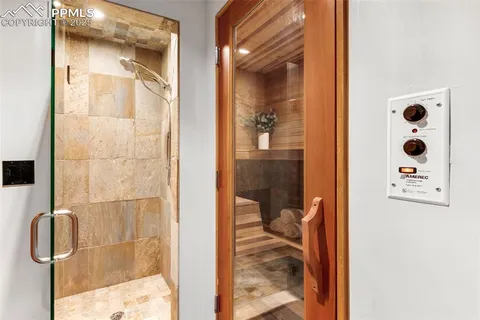 a bathroom with a shower