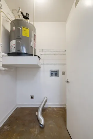 a view of a building with a door