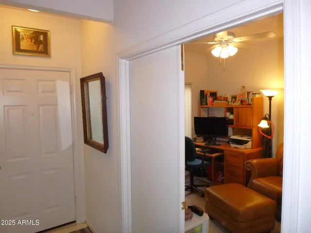 a view of a workspace with a window