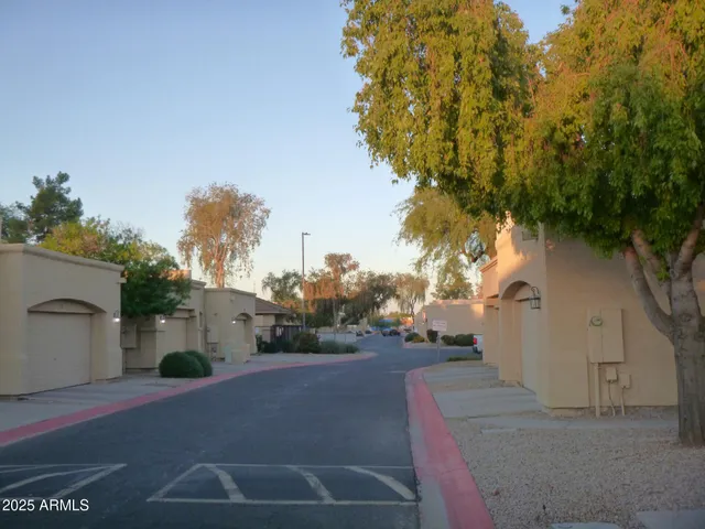 a view of a street with houses