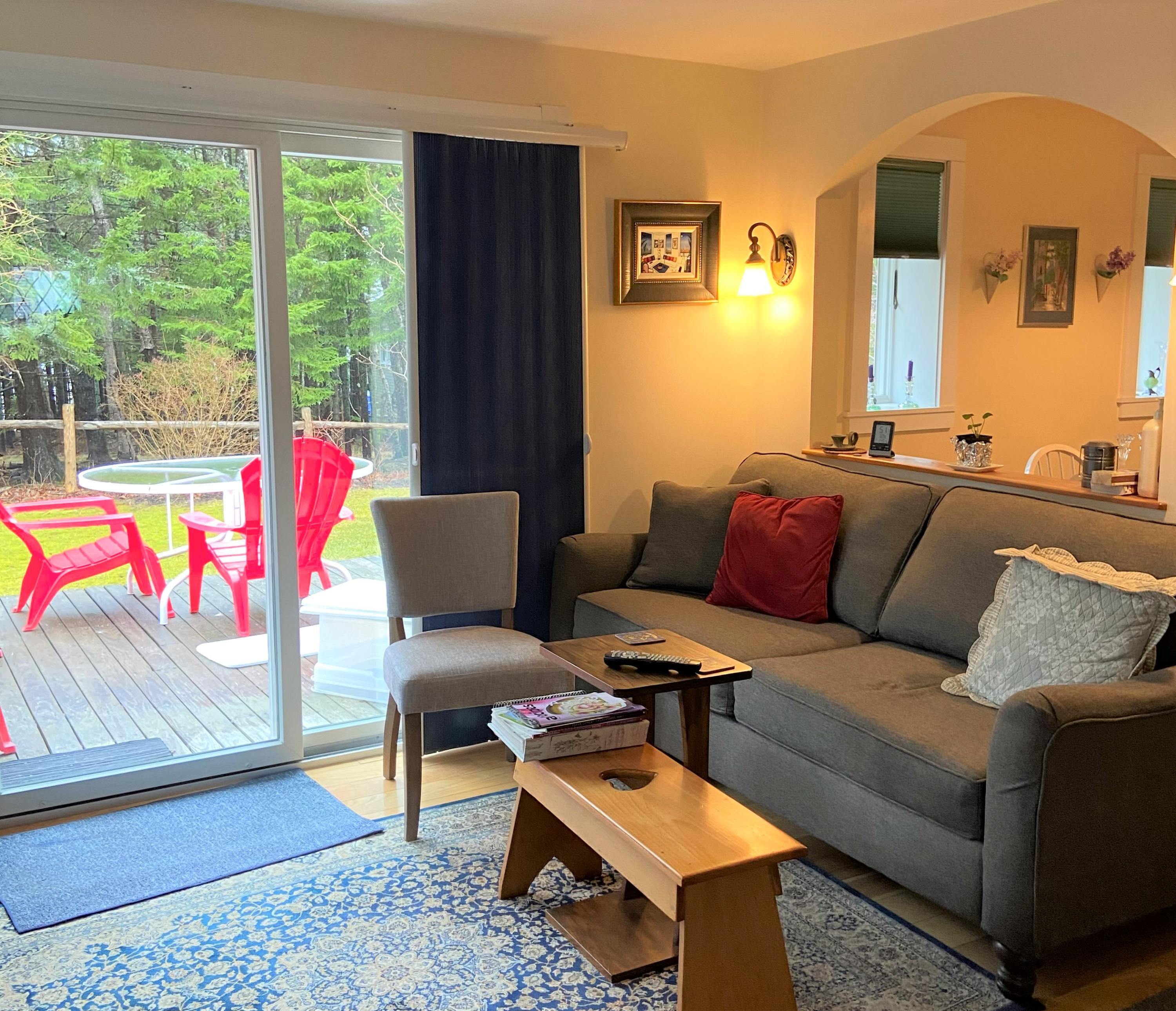6 Birch Way Mount Desert, ME 04662 - Photo 2 of 11 Living room with deck