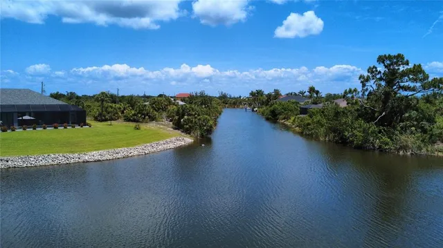 a view of a lake with a mountain in the background