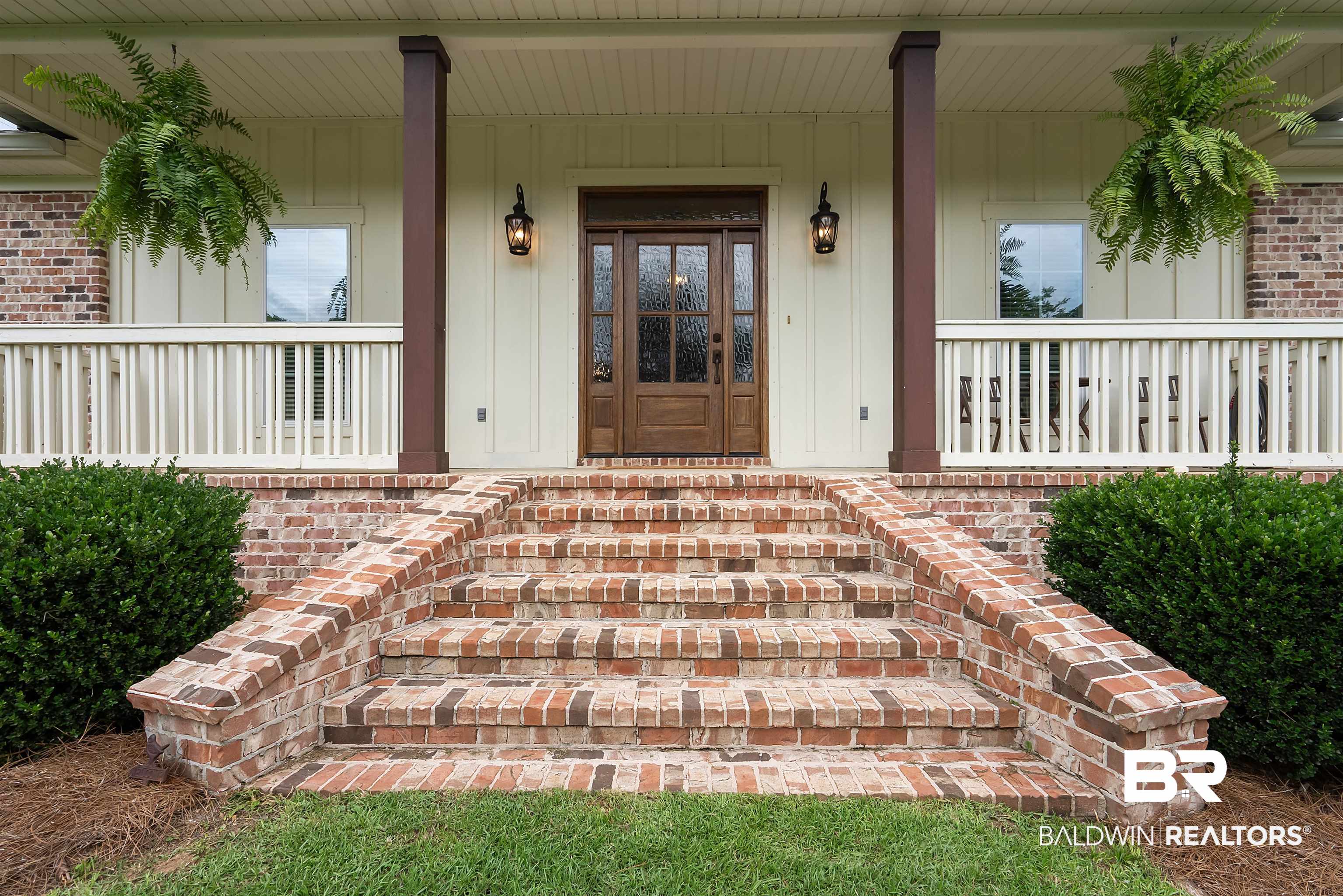 12070 Comalander Road Fairhope, AL 36532 - Photo 48 of 50 Front entry featuring a brick staircase and matching foundation