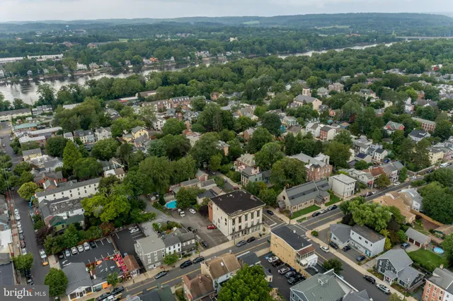 an aerial view of a city with lots of residential buildings