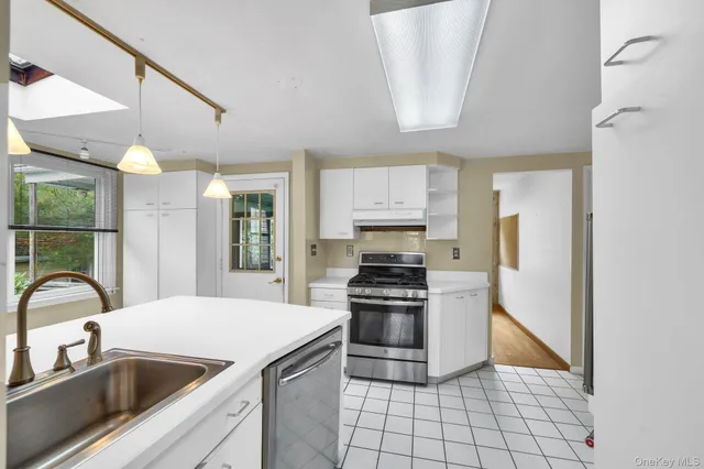 a kitchen with a sink appliances and cabinets