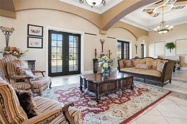 a view of a swimming pool with a patio