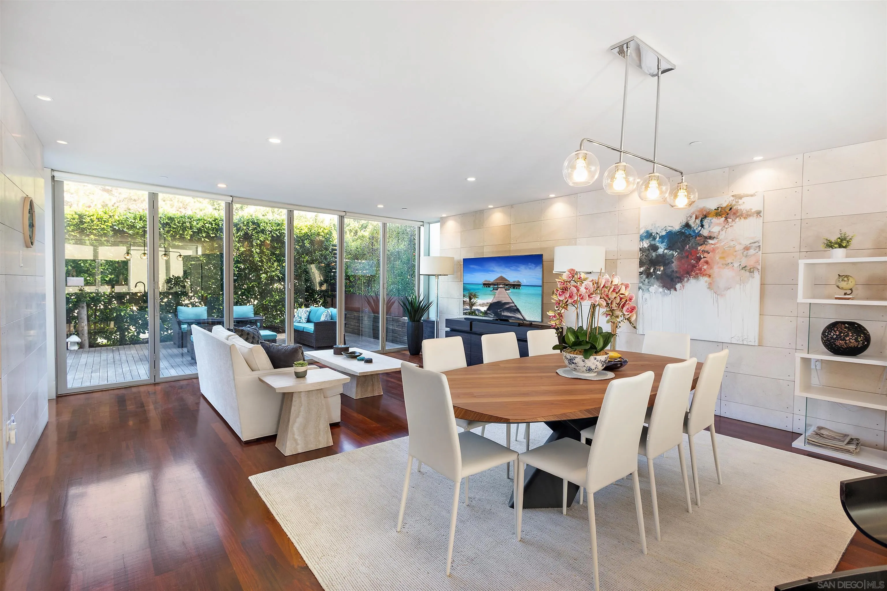427 Ravina Street La Jolla, CA 92037 - Photo 26 of 36 a view of a dining room with furniture window and wooden floor