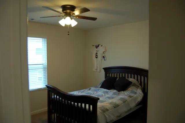 a view of backyard with green space