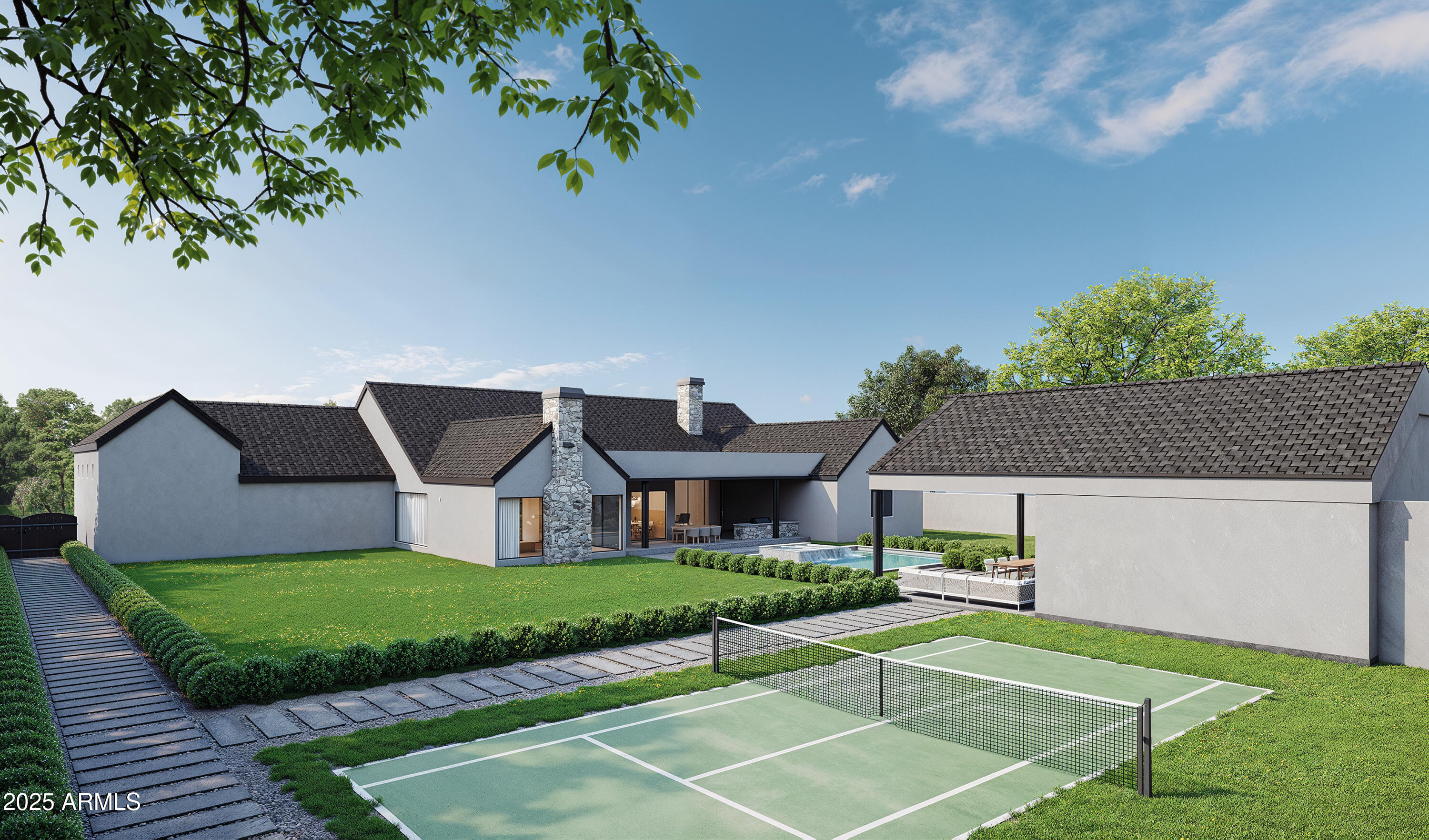 13402 North 79th Street Scottsdale, AZ 85260 - Photo 7 of 13 Backyard with Pickelball Court Rendering