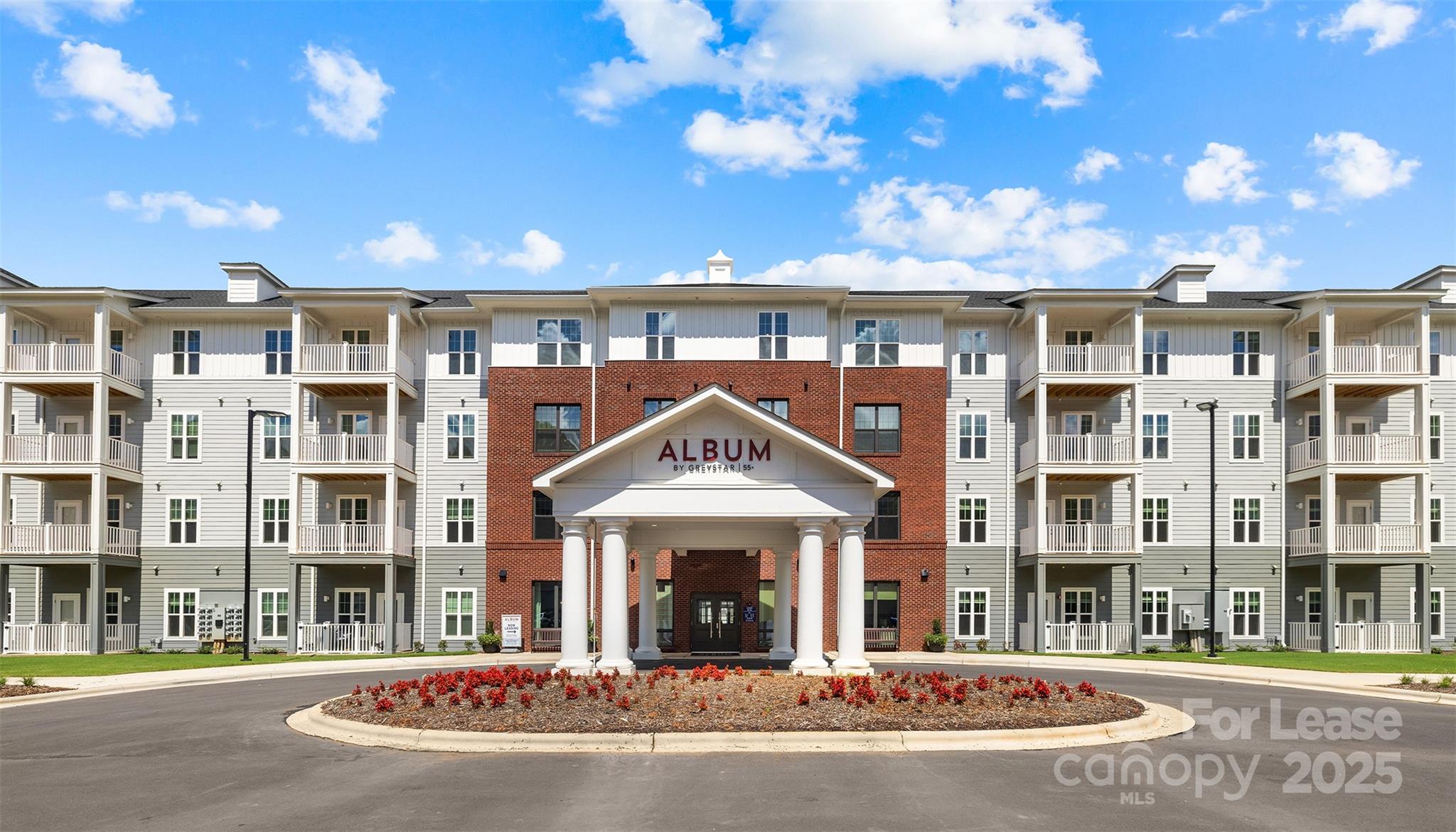 a front view of a building