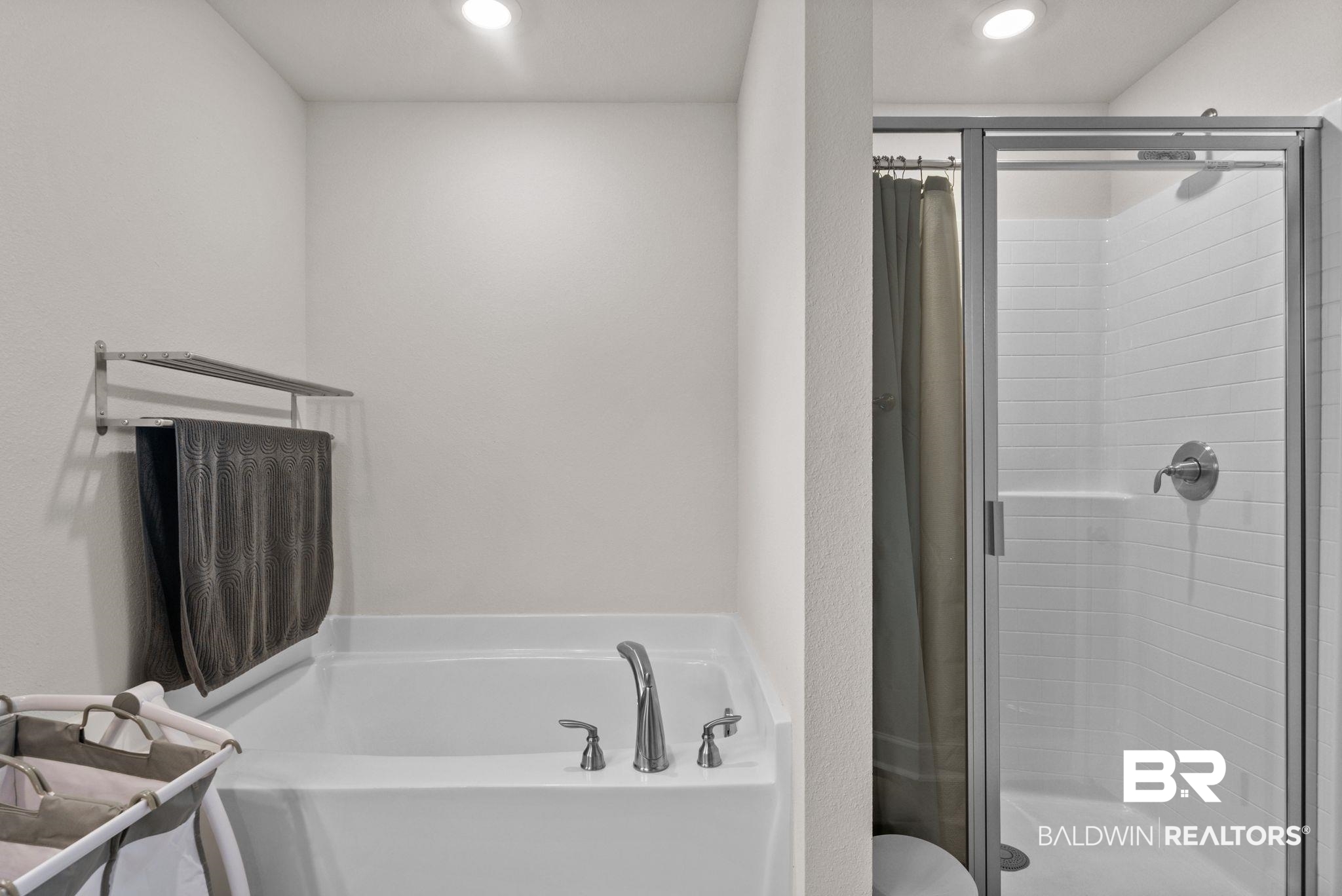 692 Mayflower Drive Foley, AL 36535 - Photo 29 of 40 Full bath featuring a shower stall, a bath, and recessed lighting
