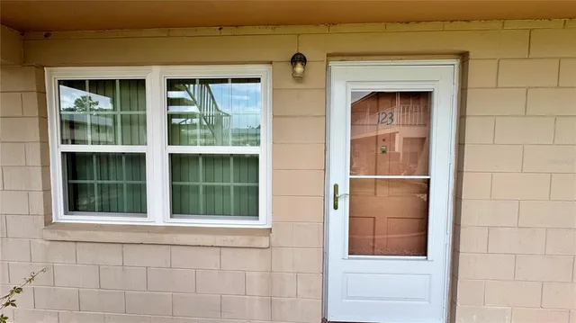 a view of front door of house