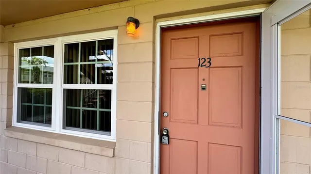 a view of front door