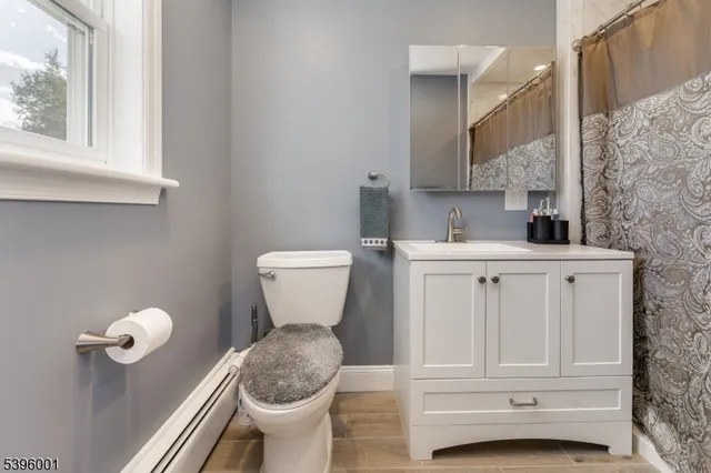 a view of a swimming pool with a yard and mountain view
